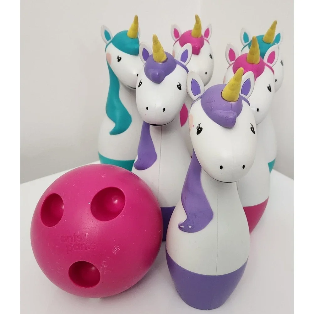 Antsy Pants Unicorn Bowling Set Indoor Outdoor Kids Toy Pink Purple Blue